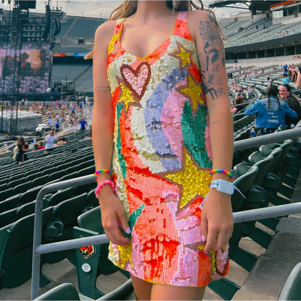 NastyGal sequin star and heart dress